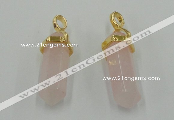 NGP5027 8*30mm sticks rose quartz gemstone pendants wholesale