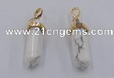 NGP5030 8*30mm sticks white howlite gemstone pendants wholesale