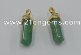 NGP5034 8*30mm sticks green aventurine pendants wholesale