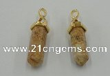 NGP5035 8*30mm sticks picture jasper pendants wholesale