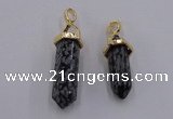 NGP5046 8*30mm sticks snowflake obsidian pendants wholesale