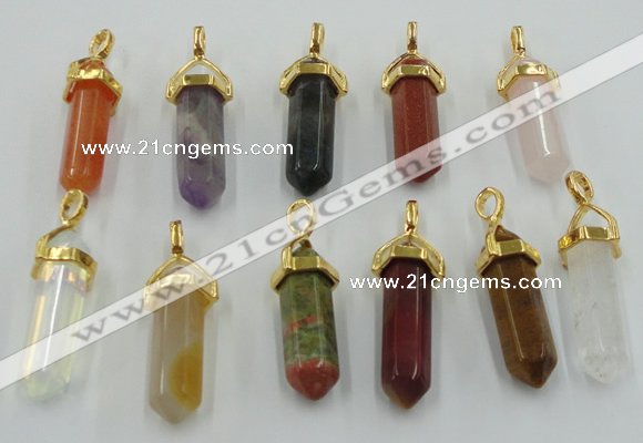 NGP5047 8*30mm sticks mixed gemstone pendants wholesale