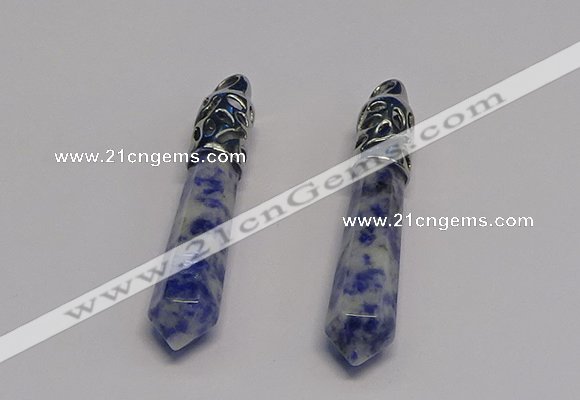 NGP5408 10*65mm sticks sodalite gemstone pendants wholesale