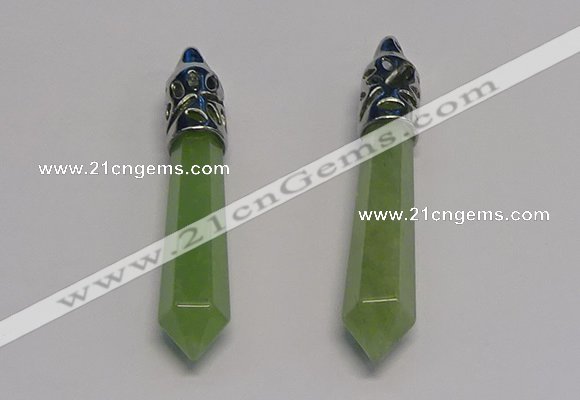 NGP5415 10*65mm sticks green aventurine pendants wholesale