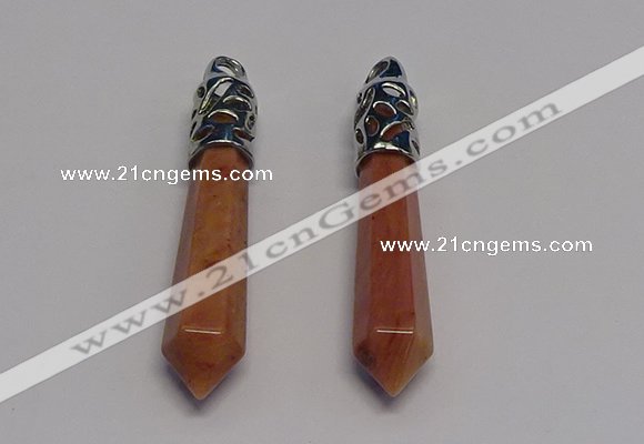 NGP5416 10*65mm sticks red aventurine pendants wholesale