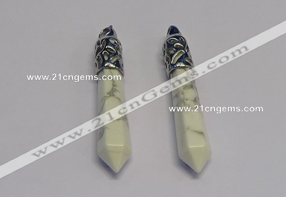 NGP5426 10*65mm sticks white turquoise pendants wholesale