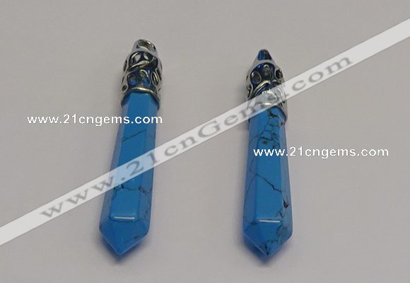 NGP5427 10*65mm sticks blue turquoise pendants wholesale