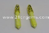 NGP5444 10*65mm sticks lemon jade gemstone pendants wholesale