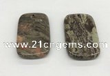 NGP5503 35*55mm rectangle rainforest agate pendants wholesale