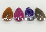 NGP5517 30*50mm flat teardrop agate gemstone pendants