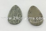 NGP5524 30*50mm - 35*55mm flat teardrop jasper pendants