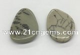 NGP5525 30*50mm - 35*55mm flat teardrop jasper pendants