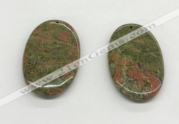 NGP5532 35*55mm oval unakite gemstone pendants wholesale