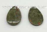 NGP5533 35*55mm flat teardrop unakite gemstone pendants