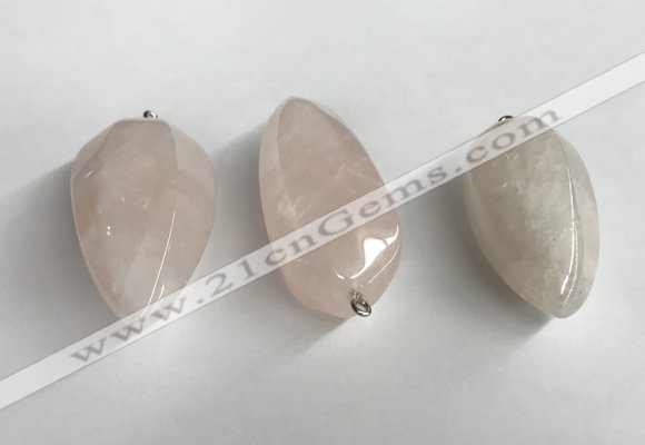 NGP5566 18*40mm - 23*58mm teardrop rose quartz pendants