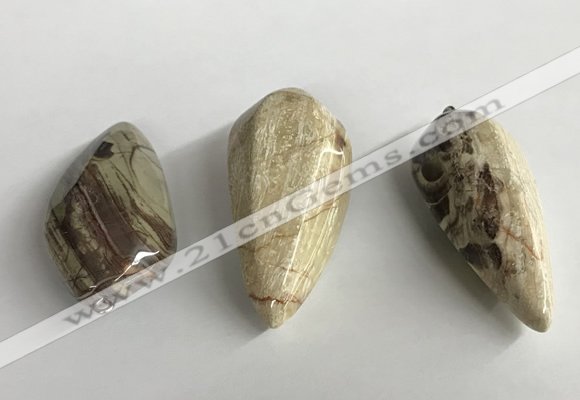 NGP5572 18*40mm - 23*58mm teardrop rainforest agate pendants