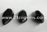 NGP5573 18*40mm - 23*58mm teardrop black agate pendants