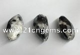 NGP5576 18*40mm - 23*58mm teardrop black & white agate pendants