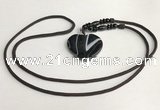 NGP5670 Agate heart pendant with nylon cord necklace