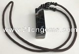 NGP5710 Agate cuboid pendant with nylon cord necklace