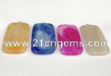 NGP5727 30*50mm rectangle agate pendants wholesale