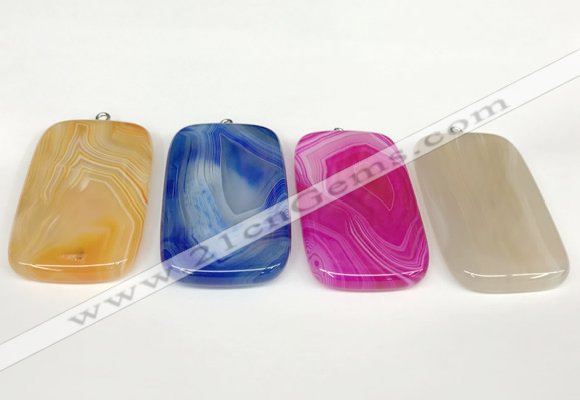 NGP5727 30*50mm rectangle agate pendants wholesale