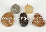 NGP5744 22*28mm - 30*45mm nuggets agate pendants wholesale