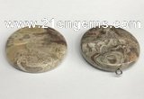 NGP5749 35mm flat round rainforest agate pendants wholesale