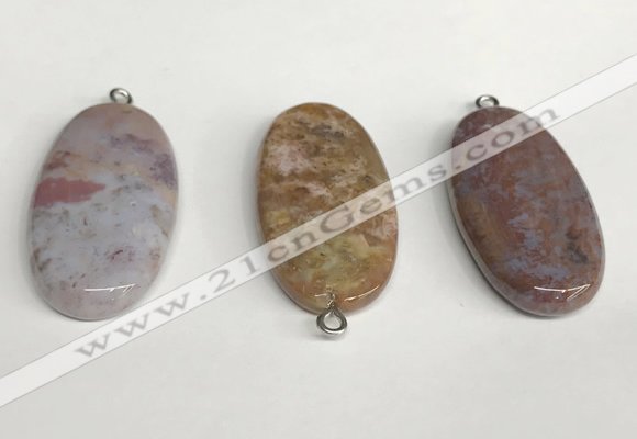 NGP5751 20*40mm oval agate gemstone pendants wholesale