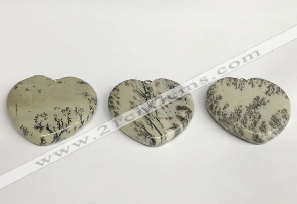 NGP5760 35*35mm heart jasper gemstone pendants wholesale
