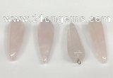 NGP5766 14*50mm teardrop rose quartz pendants wholesale