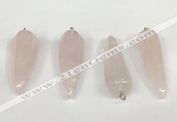 NGP5766 14*50mm teardrop rose quartz pendants wholesale