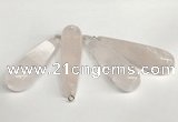 NGP5767 14*40mm - 15*55mm teardrop rose quartz pendants wholesale