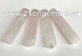 NGP5768 13*58mm tube rose quartz pendants wholesale