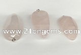 NGP5771 22*48mm - 25*55mm flat teardrop rose quartz pendants