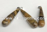 NGP5774 14*57mm teardrop iron tiger pendants wholesale