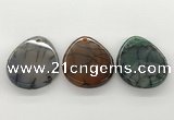 NGP5785 35*45mm flat teardrop agate pendants wholesale