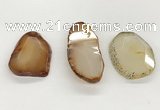 NGP5791 25*35mm - 35*55mm faceted freeform agate slab pendants