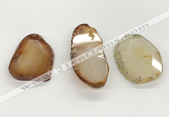 NGP5791 25*35mm - 35*55mm faceted freeform agate slab pendants