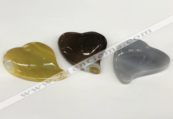 NGP5804 40*50mm heart agate gemstone pendants wholesale