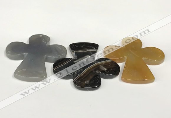 NGP5813 52*55mm cross agate gemstone pendants wholesale