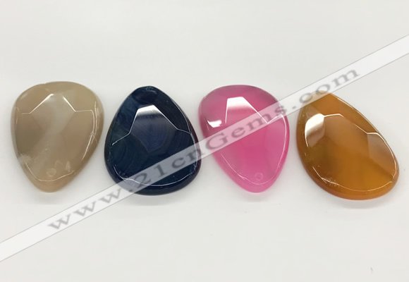 NGP5821 32*50mm faceted oval agate gemstone pendants wholesale