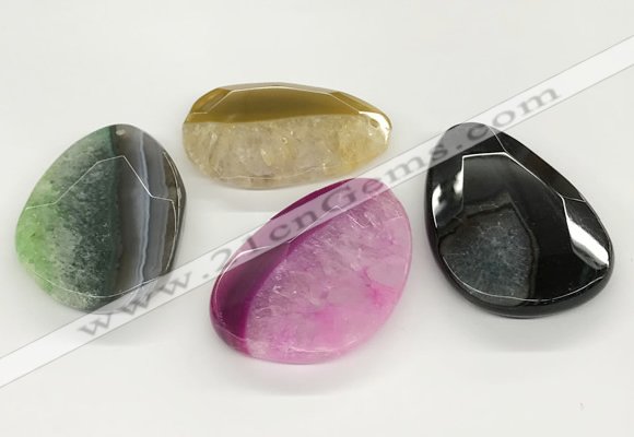 NGP5822 35*55mm - 40*60mm faceted freeform agate gemstone pendants