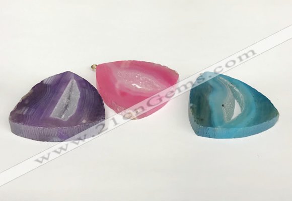 NGP5824 45*45mm triangle agate gemstone pendants wholesale