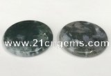 NGP5831 50mm flat round agate gemstone pendants wholesale