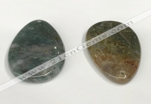 NGP5832 30*50mm - 35*55mm flat teardrop agate gemstone pendants