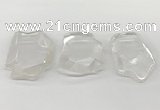 NGP5841 35*55mm - 45*65mm faceted freeform white crystal pendants