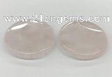 NGP5844 50mm flat round rose quartz pendants wholesale