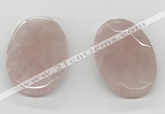 NGP5845 35*55mm faceted oval rose quartz pendants wholesale