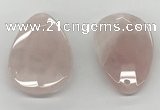 NGP5847 35*55mm faceted flat teardrop rose quartz pendants wholesale